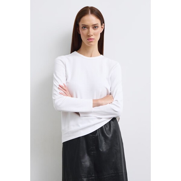 Medicine longsleeve damski bawełniany z elastanem  biały RW26-BUD052
