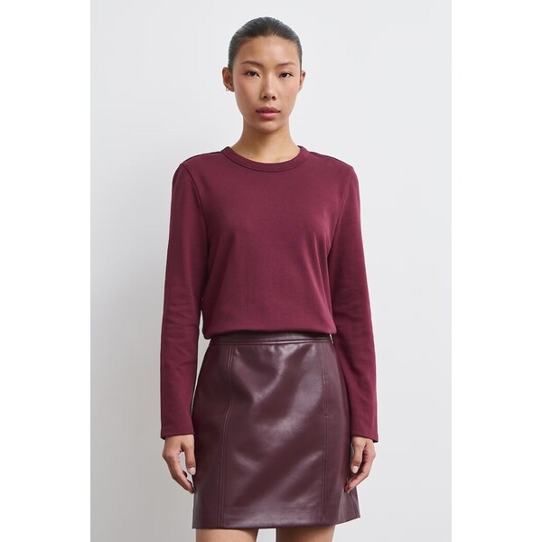 Medicine longsleeve damski bawełniany z elastanem  bordowy RW26-BUD052