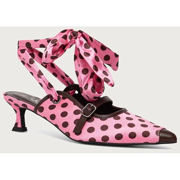 Koi Footwear szpilki z odkrytą piętą Polka Dot Kitten Heels  różowe SP01 SP01.1950.PolkaDot