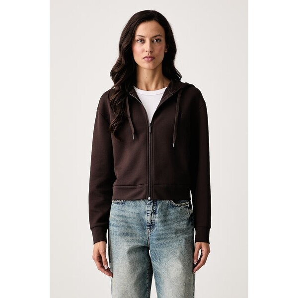 Armani Exchange bluza z kapturem damska z bawełną  brązowa XW000822 AF10818 XW000822.AF10818