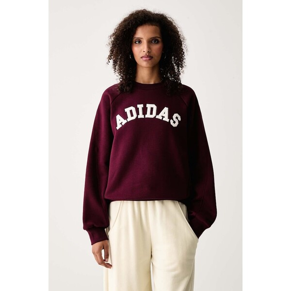 adidas bluza damska z bawełną Chenille Pack  bordowa KU0327