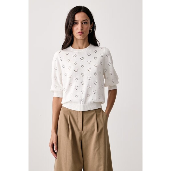 Twinset sweter damski z dodatkiem kaszmiru  beżowy 262TP3020