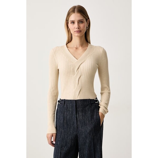 Gaudi sweter damski  beżowy 621BD53008