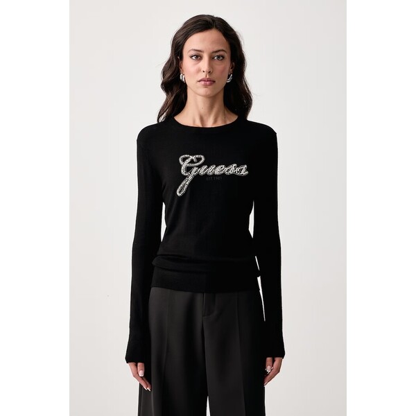 Guess sweter damski z wiskozą GEORGIA  czarny W6BR53 Z1454 W6BR53.Z1454