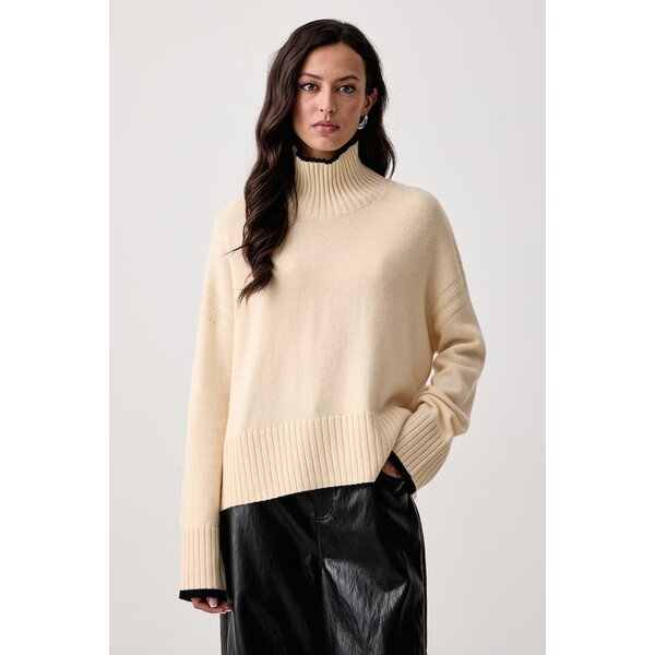 Pinko półgolf damski wełniany  beżowy 105446 A3G1 105446.A3G1