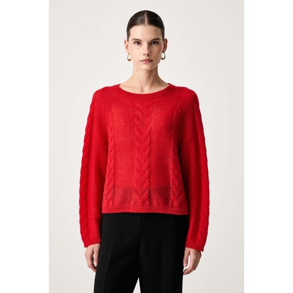 BOSS Orange sweter damski z wełną C_Fypera  czerwony 50569869