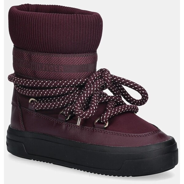 Tommy Hilfiger śniegowce SNOW BOOT WATER REPELLENT  kolor bordowy FW0FW09260