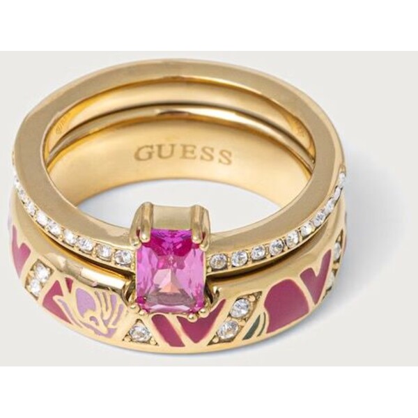 Guess pierścionek damski ze stali nierdzewnej SAKURA  JUBR06.421JW