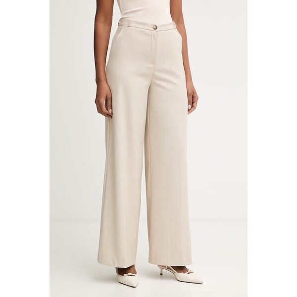 Haveone spodnie garniturowe damskie  beżowe high waist PGE-P065 PGE.P065
