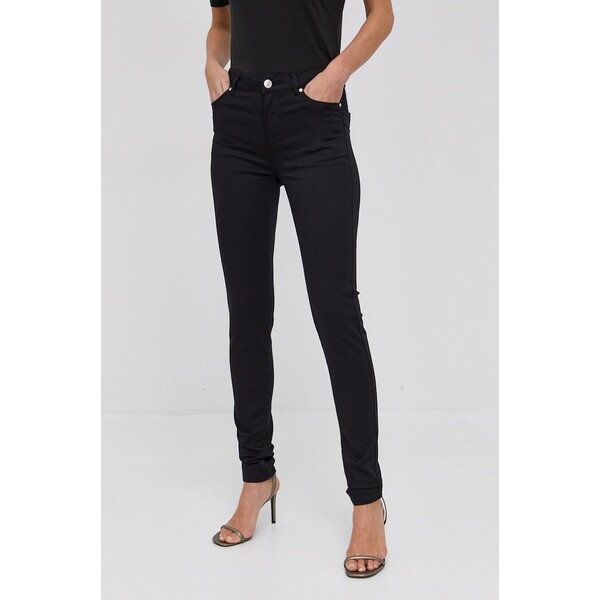 Morgan Spodnie PACO  damskie kolor czarny dopasowane medium waist