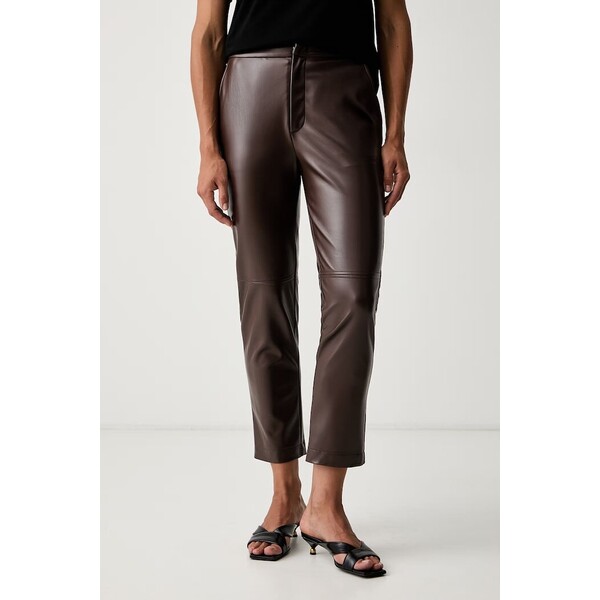 Twinset spodnie damskie  brązowe high waist 262TP2053