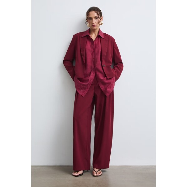 Medicine spodnie wide leg damskie  bordowe RW26-SPD301