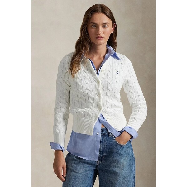 Polo Ralph Lauren kardigan damski bawełniany  biały 211971868