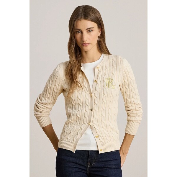 Lauren Ralph Lauren kardigan damski bawełniany  beżowy 200932225
