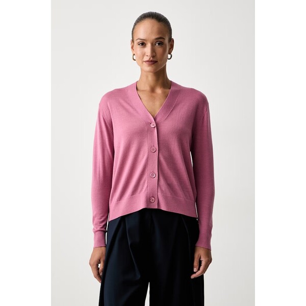 Weekend Max Mara kardigan damski z wełną WKDTORRE  różowy 2625346031600