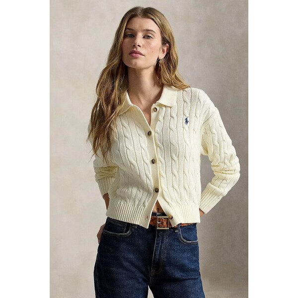 Polo Ralph Lauren kardigan damski bawełniany  beżowy 211B30509