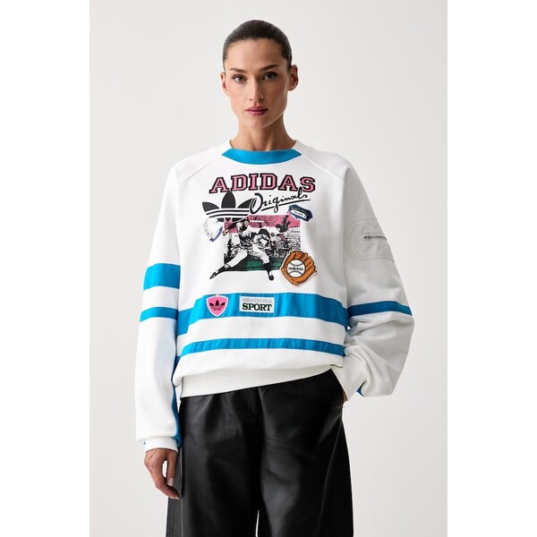 adidas Originals bluza damska bawełniana Archive Baseball  biała KS9209