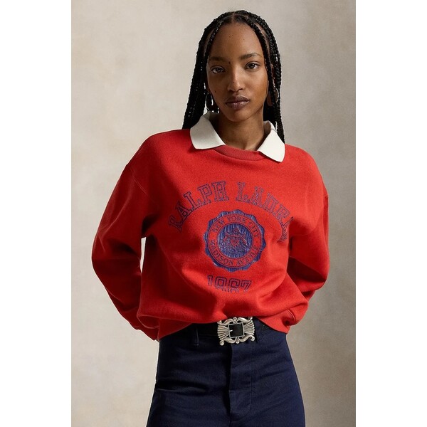 Polo Ralph Lauren bluza damska z bawełną  czerwona 211B17805