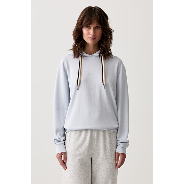 BOSS bluza lounge damska CP Stripe Hoodie  niebieska 50524760