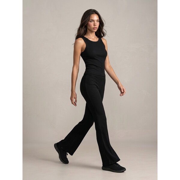Sinsay Bawełniane legginsy flare w prążki 187JV-99X