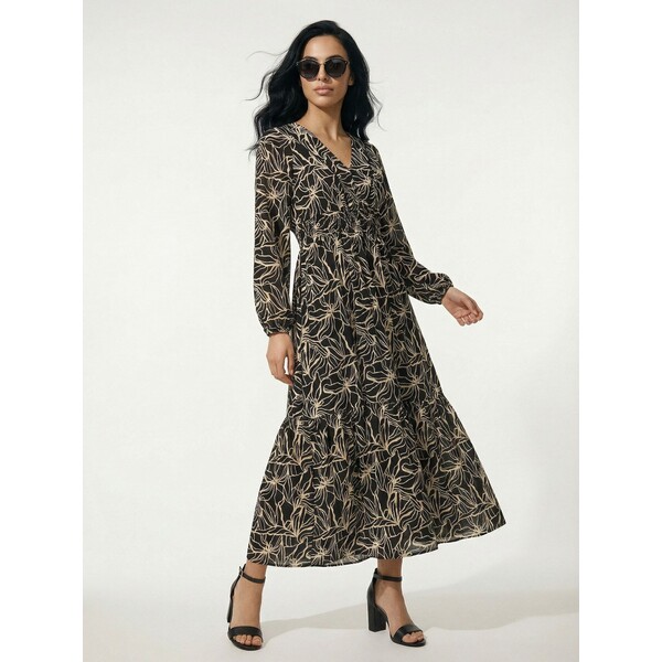 Sinsay Wiskozowa sukienka maxi w kwiaty 382GY-MLC