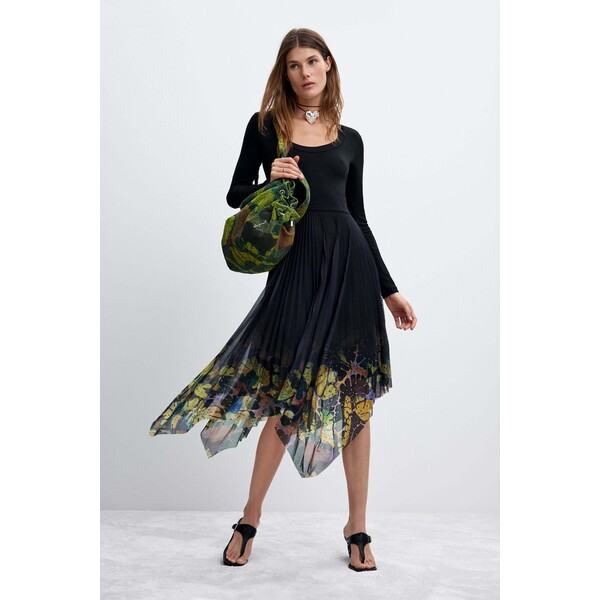 Desigual Sukienka z długim rękawem midi M. C. Lacroix 26WWVK102000