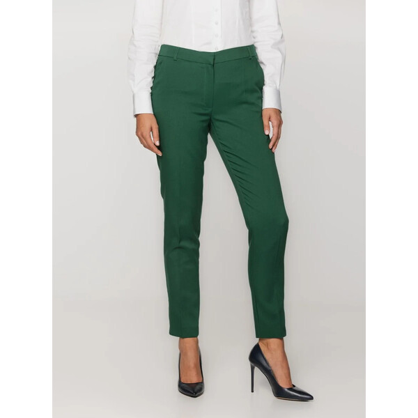 Willsoor Zielone spodnie garniturowe typu long size 67088