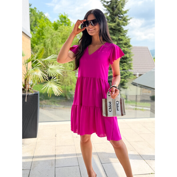 Rose Boutique Biskupia trapezowa sukienka z falbaną