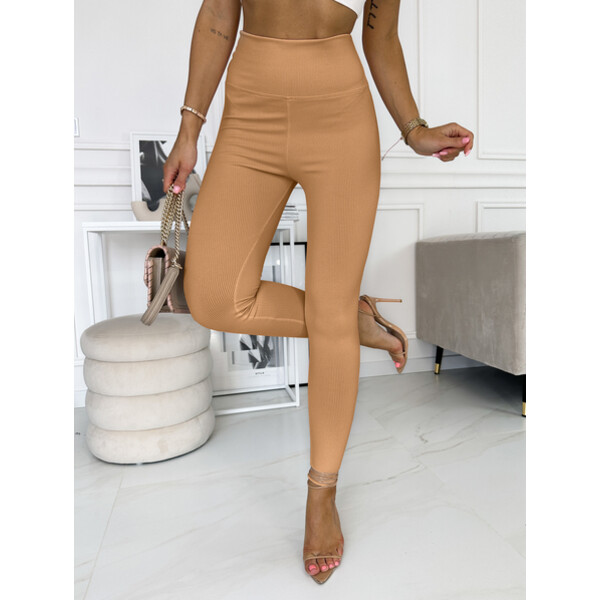Rose Boutique Camel prążkowane legginsy