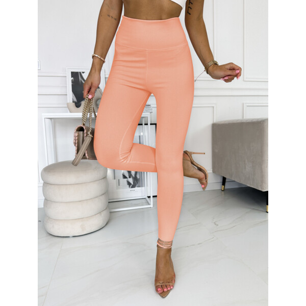 Rose Boutique Brzoskwiniowe prążkowane legginsy