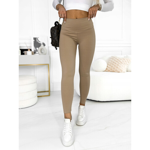 Rose Boutique Nude prążkowane ocieplane legginsy