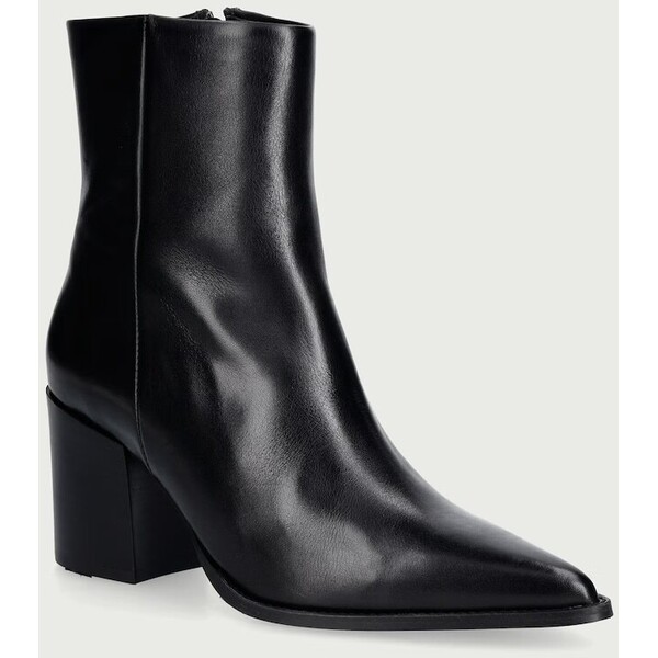 Jonak botki damskie skórzane PRIDE CUIR  czarne 3900032