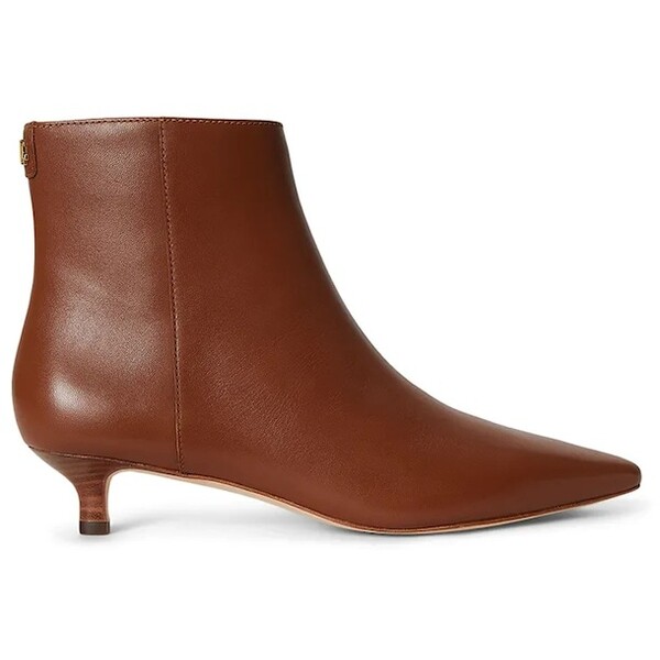 Lauren Ralph Lauren botki na szpilce damskie skórzane Frncsa Bt Hl  brązowe 802P15721002 802P15721002.200