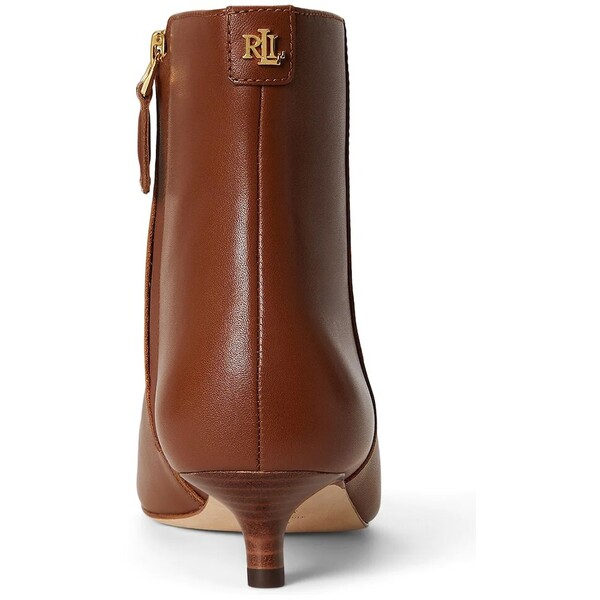 Lauren Ralph Lauren botki na szpilce damskie skórzane Frncsa Bt Hl  brązowe 802P15721002 802P15721002.200