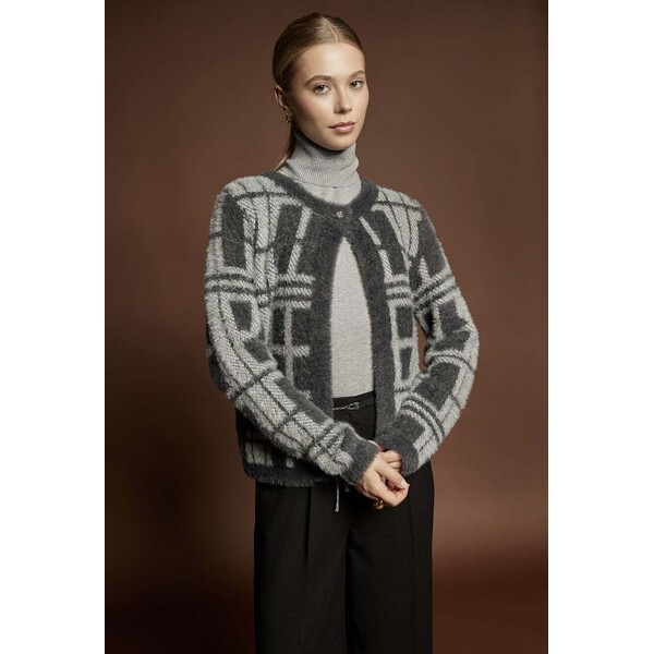 Monnari Wzorzysty rozpinany sweter 119010