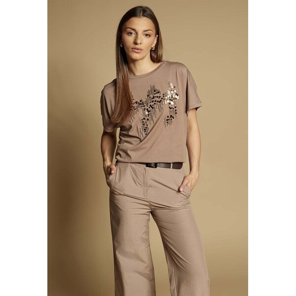 Monnari T-shirt z cekinami 119216