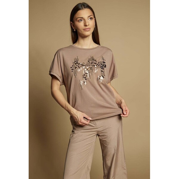 Monnari T-shirt z cekinami 119216