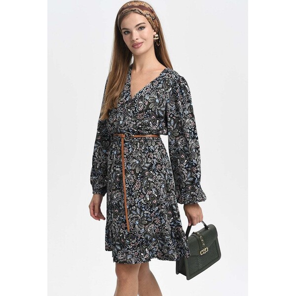 Monnari Sukienka z falbaną w paisley 101190