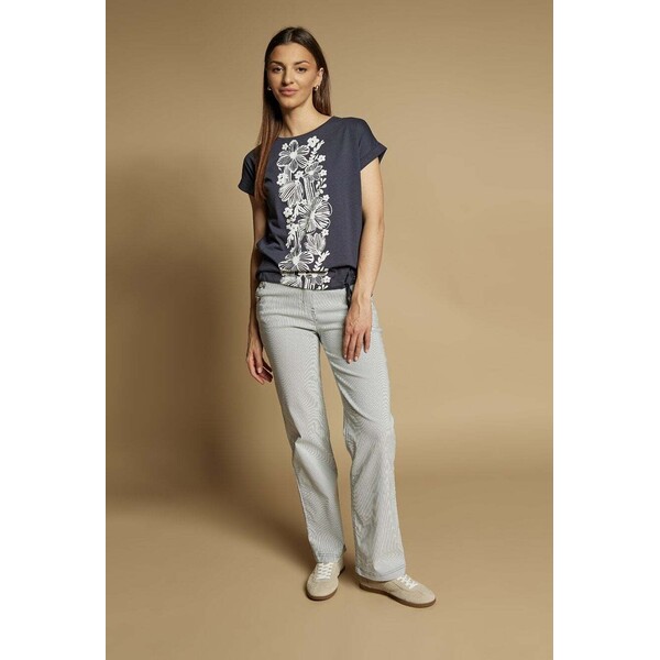 Monnari T-shirt damski z wzorem 119224