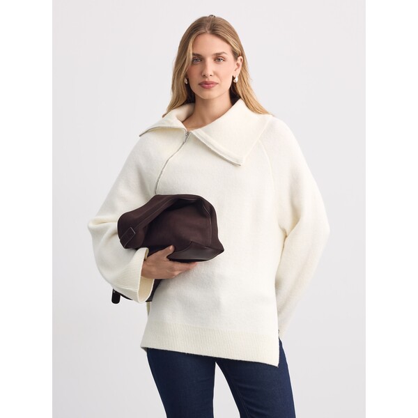 Mohito Sweter z asymetrycznym kołnierzem 587LG-01X