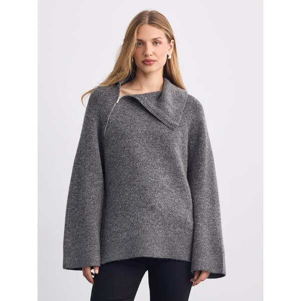 Mohito Sweter z asymetrycznym kołnierzem 587LG-86X