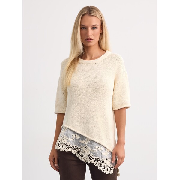 Mohito Sweter z koronką 505LQ-01X