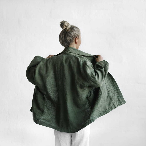 Seaside Tones Lniana kurtka khaki