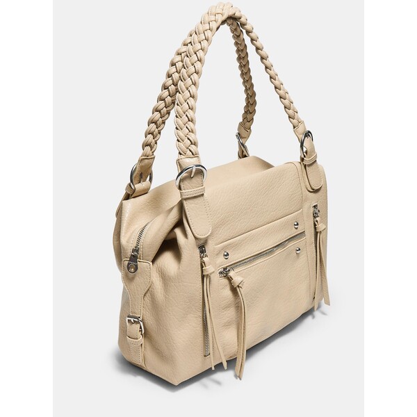 Stradivarius Zamszowa torebka na ramię z plecionym uchwytem 03627201-450