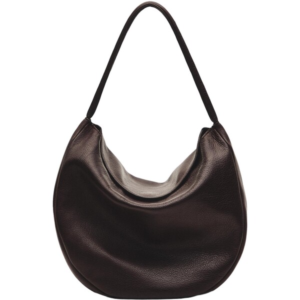 Massimo Dutti Średnia torebka slouch ze skóry nappa 06969647-700