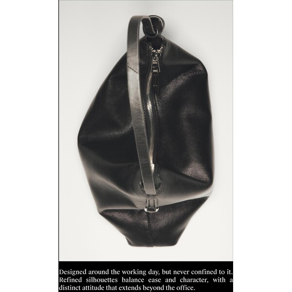 Massimo Dutti Średnia torebka ze skóry nappa 06974648-800