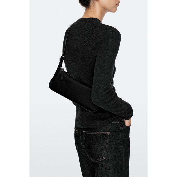 Massimo Dutti Mini torebka na ramię ze skóry 06976606-800
