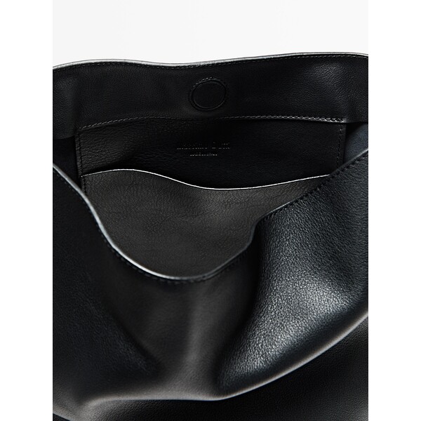 Massimo Dutti Skórzana torebka typu worek ze skóry nappa 06947654-800
