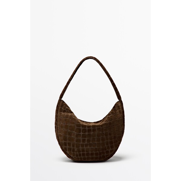 Massimo Dutti Mała torebka slouch z zamszu 06970648-702