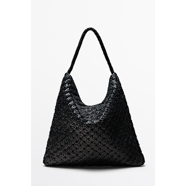 Massimo Dutti Pleciona torebka ze skóry nappa 06967606-800